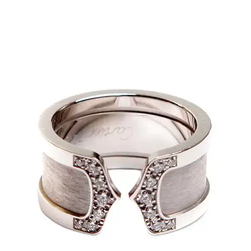 cartier(卡地亚)白金镶钻戒指 52