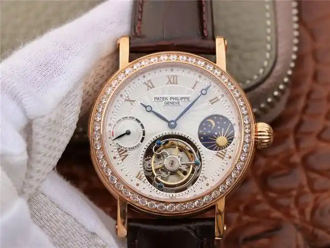 百达翡丽动力星辰陀飞轮手动上链机械直径42mm厚度13mm