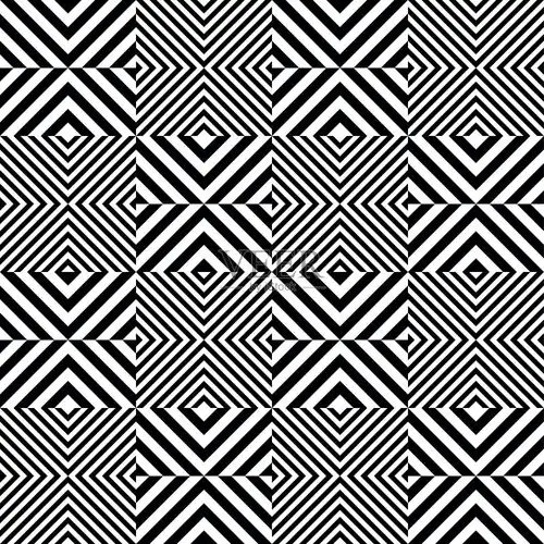 黑白几何平方无缝图案矢量图素材