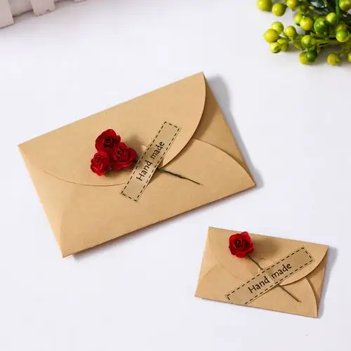 手工diy情书信封 复古信封信纸信笺套装定制牛皮纸信封明信片收纳