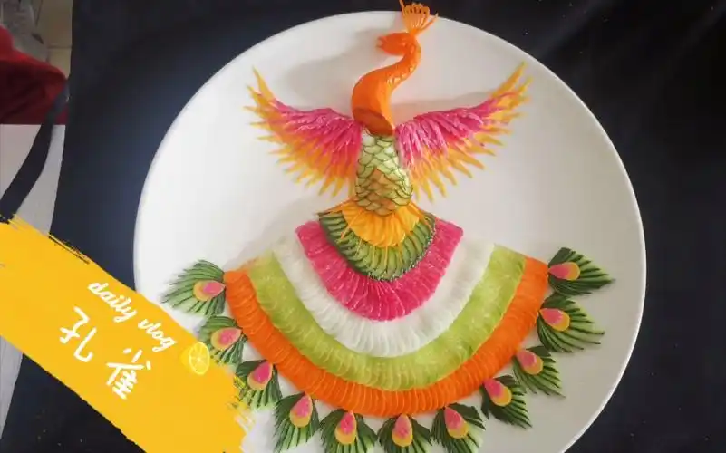 孔雀(食品冷拼)_哔哩哔哩_bilibili