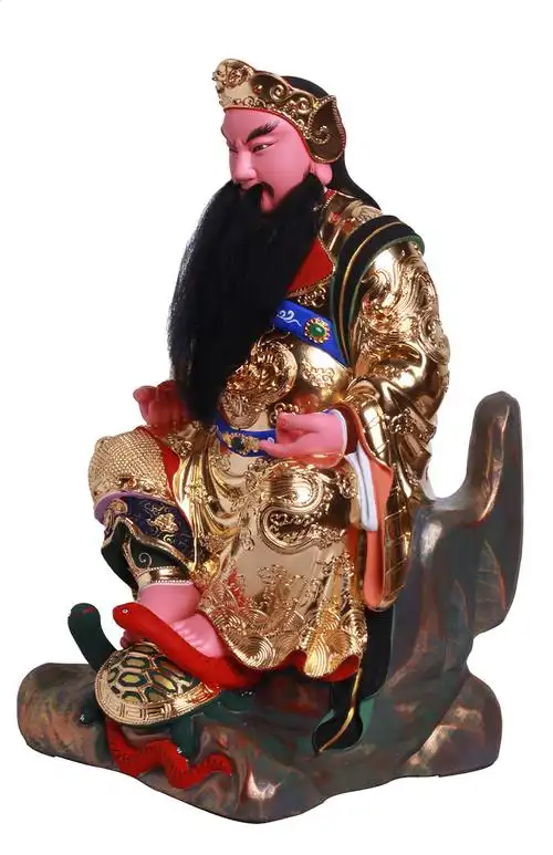 玄天上帝公神像16寸樟木雕像武当山真武大帝玄武大帝佛像供奉摆件