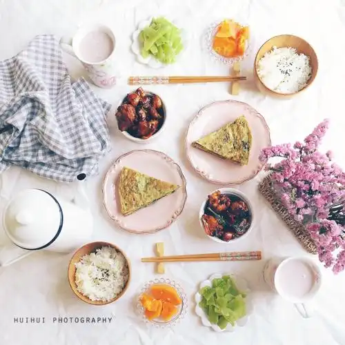 早安丰盛早餐唯美图片