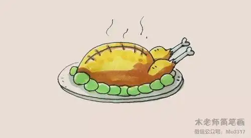 画一桌大餐简笔画