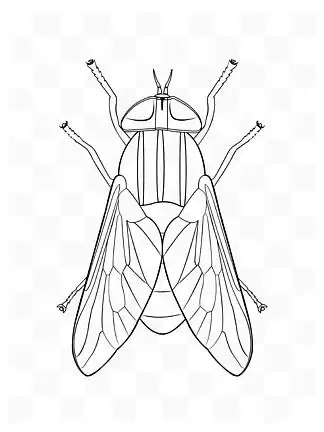 简约 i>手 /i> i>绘 /i>矢量昆虫苍蝇黑白色素描 i>线 /i> i>稿 /i>