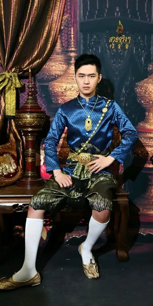 隋金金服饰服饰泰国男士礼服傣族泰式宫廷贵族男装民族服装
