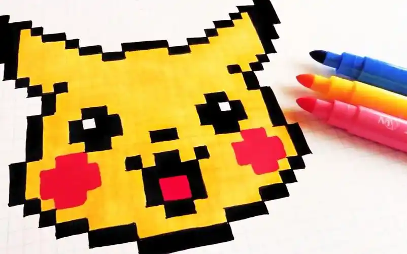 像素画萌神皮卡丘,请问用田字格纸可以画吗