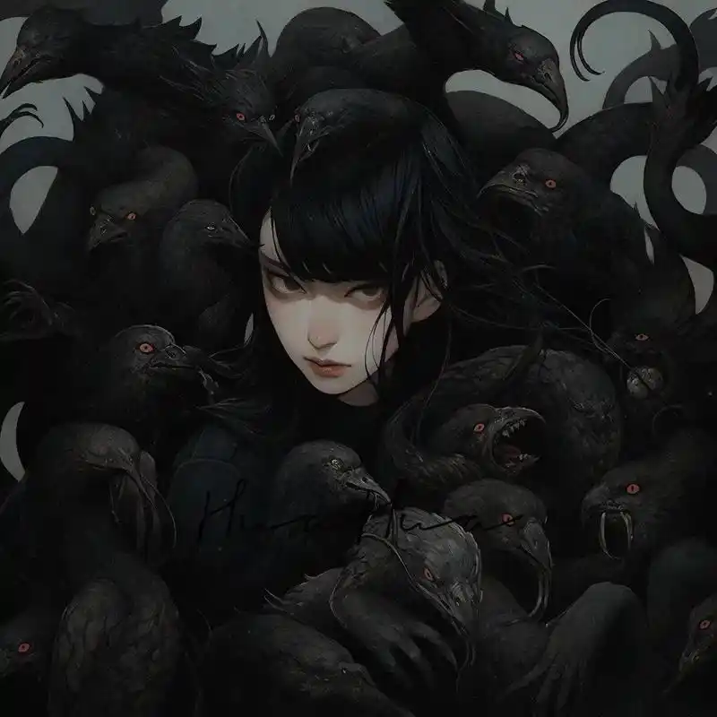 我内心深处的阴暗.#次元ai绘画 #原创插画 #头像 #ai - 抖音