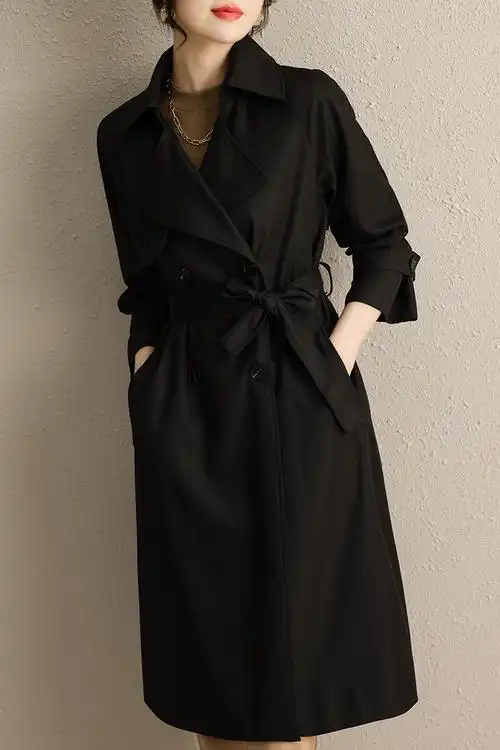 长款风衣外套女英伦范2022秋冬过膝休闲气质炸街显瘦翻领工装大衣