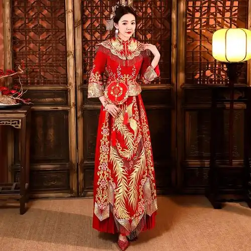 新款秀禾服中式婚礼新娘结婚纱礼服复古中国风刺绣敬酒服显瘦夏季