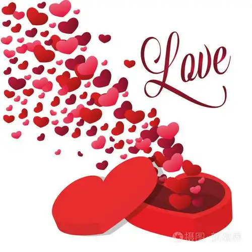 浪漫的爱情设计用红色的心