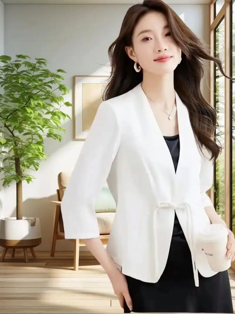 国风西装.#谁穿谁好看特别有女人味 #优雅知性 #女性职场穿 - 抖音