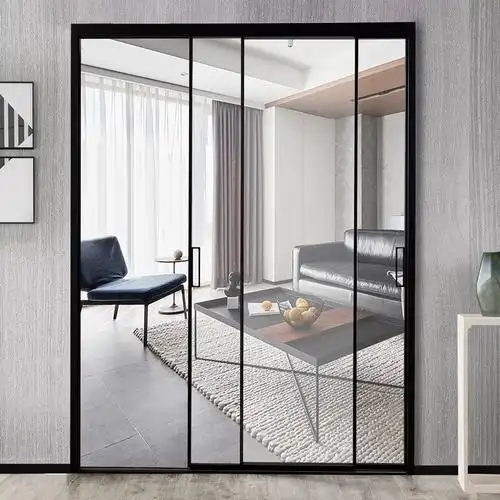 吊轨铝合金窄边推拉门隔断钢化玻璃门阳台卫生间客厅厨房移门定制