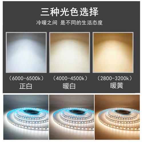 自粘白中暖4000k智能灯条led双色温灯带12v24伏三色可调光变色