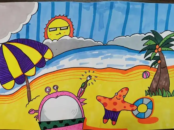 旬邑县第二幼儿园教师主题画——《那片海》