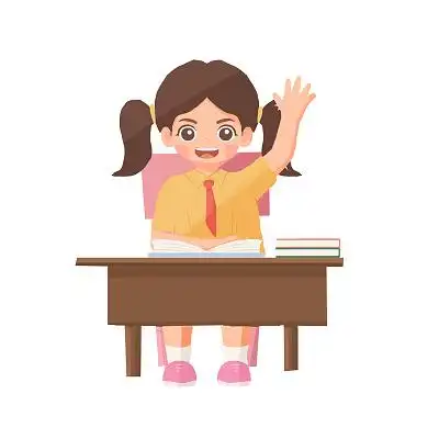 上课上课中的学生举手png素材