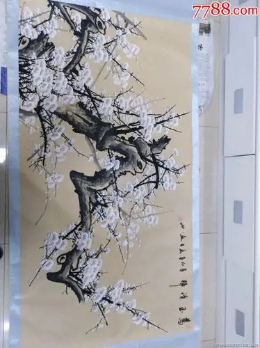 著名画家田成喜的大幅梅花_花鸟国画原作_配件图片_收藏价格_7788钟表
