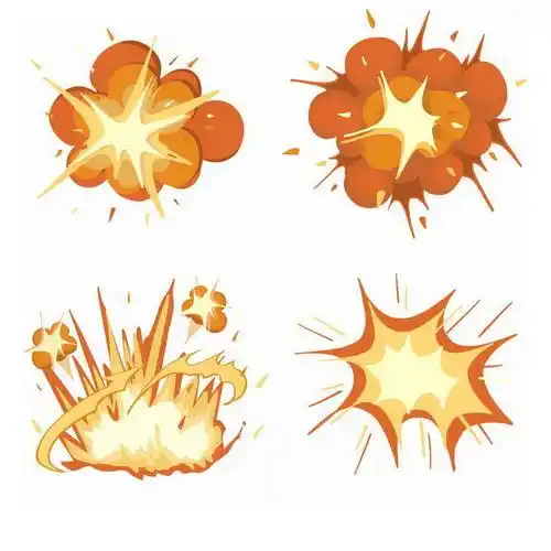 4款漫画风格的卡通爆炸效果4588971免抠图片素材