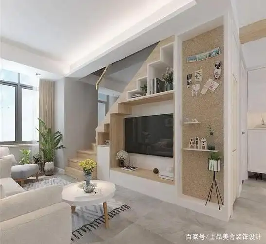 100㎡现代北欧,楼梯巧改电视墙!让空间更显温馨,放松的感觉