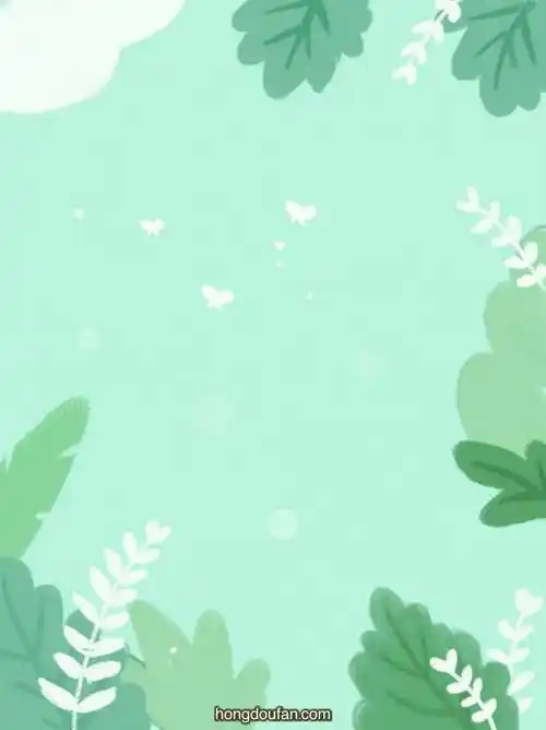 春天叶子蝴蝶田园主题的浅色a4背景图片