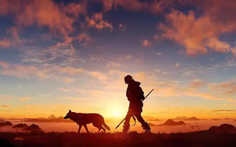 一人一狼相伴成长,信任与陪伴,终生难忘.