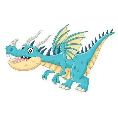 紫色长翅膀的可爱卡通西方飞龙png图片免抠矢量素材