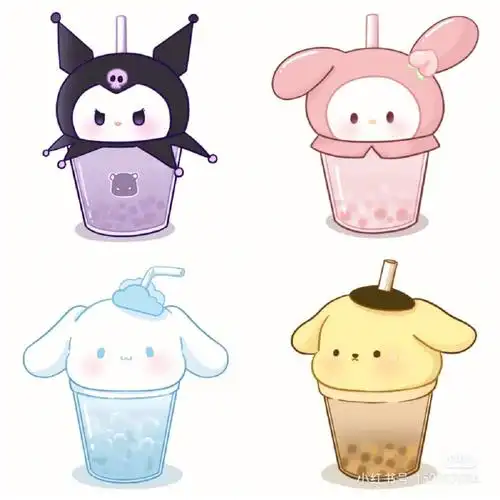 三丽鸥奶茶可爱简笔画