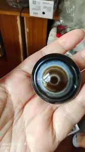 西藏天珠～天眼石一眼天珠羊眼板珠,尺寸大概是:直径41mm左