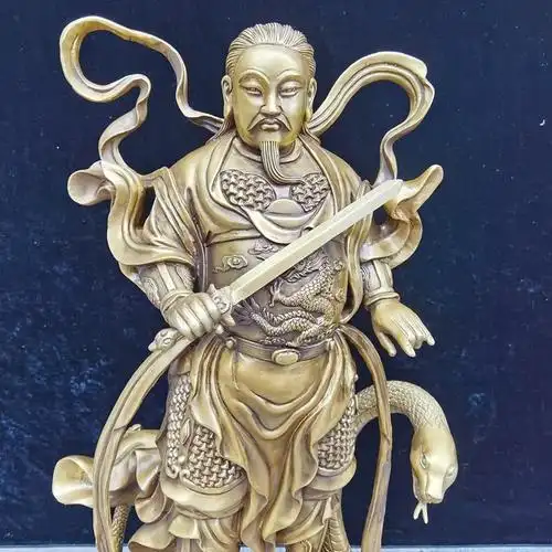 大帝纯铜玄天上帝神像家用供奉真武铜像玄武摆件