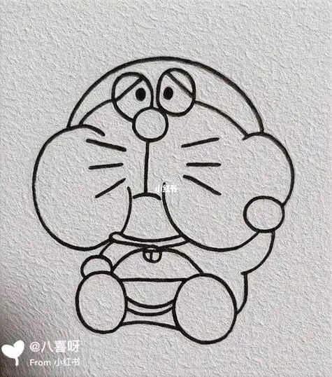 哆啦a梦简笔画可爱哆啦a梦简笔画