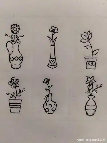 简笔画 好看又简单的瓶景植物