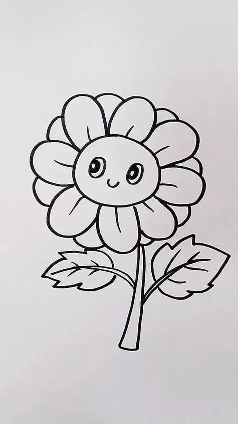 太阳花简笔画下载 简笔画图片大全-普车都