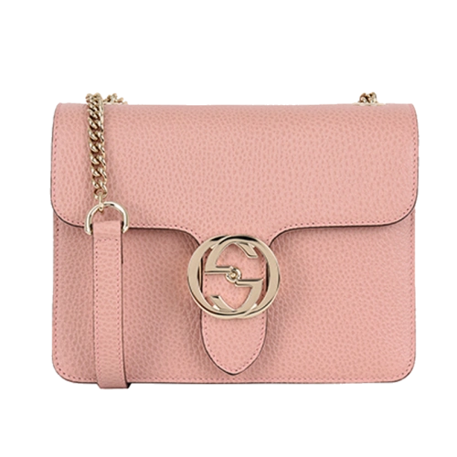 瑕疵折扣gucci/古驰脏脏粉风琴皮质链条包510304 cao0g 5806女包