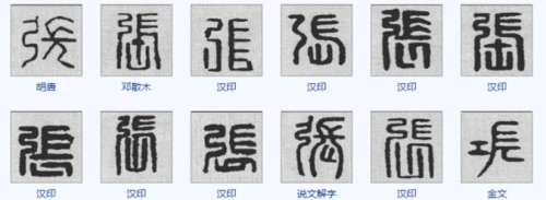 张字的篆体写法