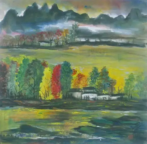 风景是林风眠跳脱传统山水画,翻出新境的重大成就,他认为水墨依靠浓淡