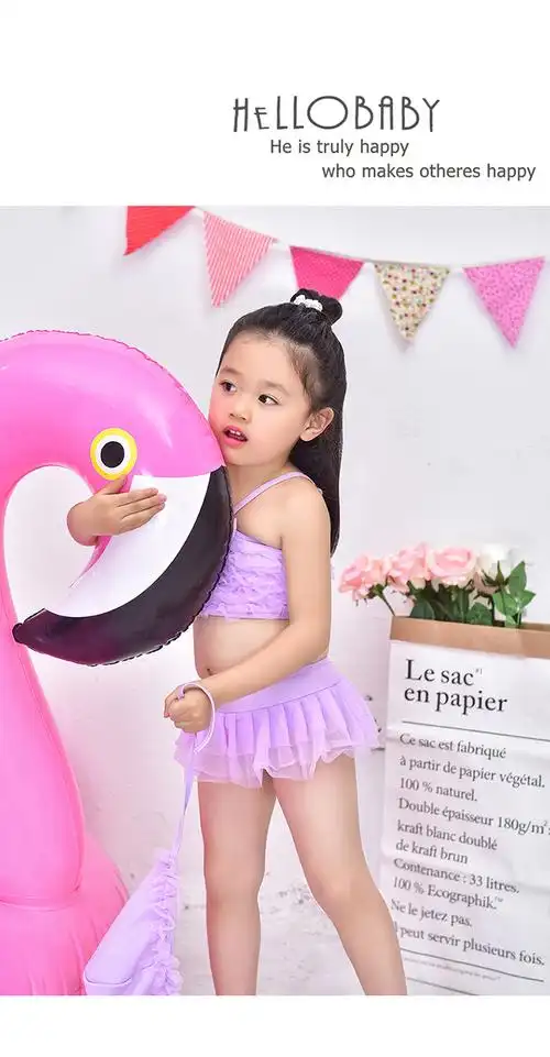 2017年新款儿童泳装女童小女孩分体比基