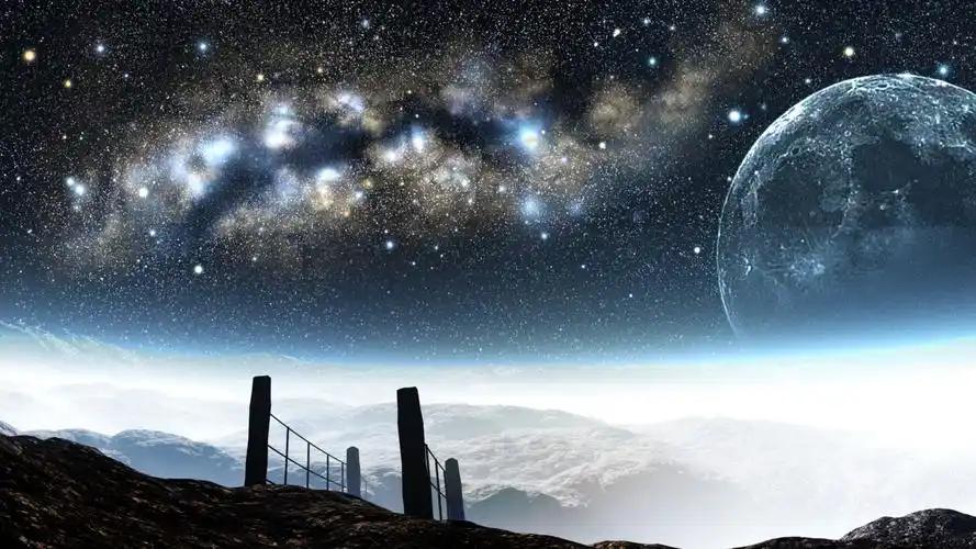 漫天繁星的天空风景系列插画壁纸