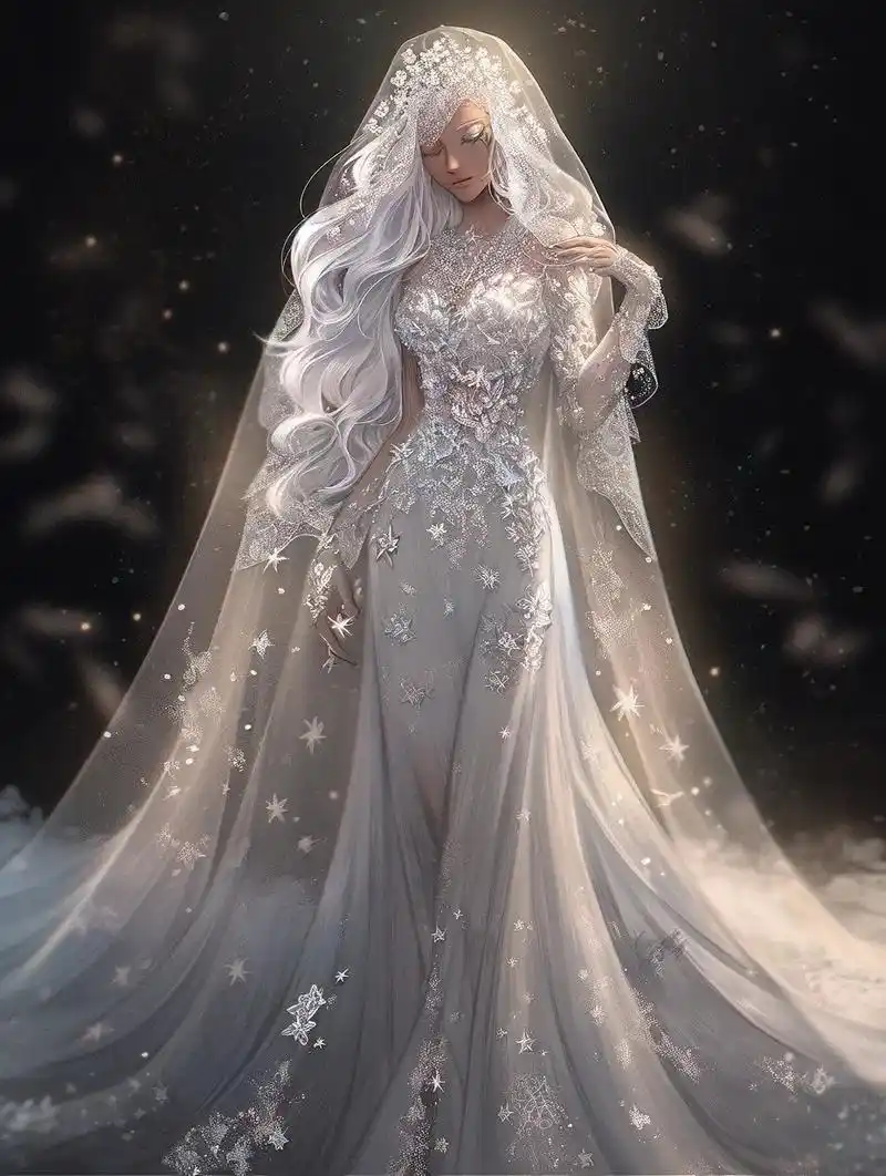 鱼尾婚纱星河璀璨.星空礼服婚纱合集.一组垂坠感比较好鱼尾婚纱 - 抖