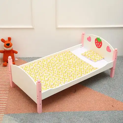 木制组装娃娃床宠物小床 过家家儿童玩具小女孩幼儿园区木制家居