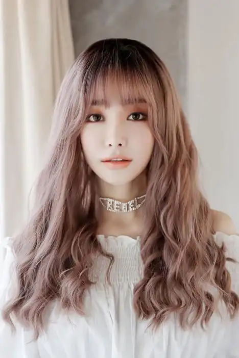 假发中长发女自然逼真大波浪微卷卷发网红时尚可爱圆脸全头套长发