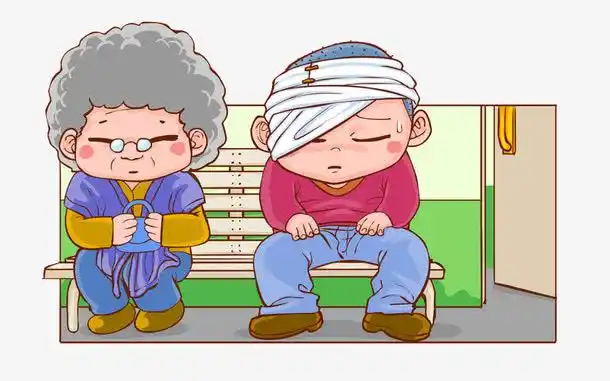 卡通受伤男人