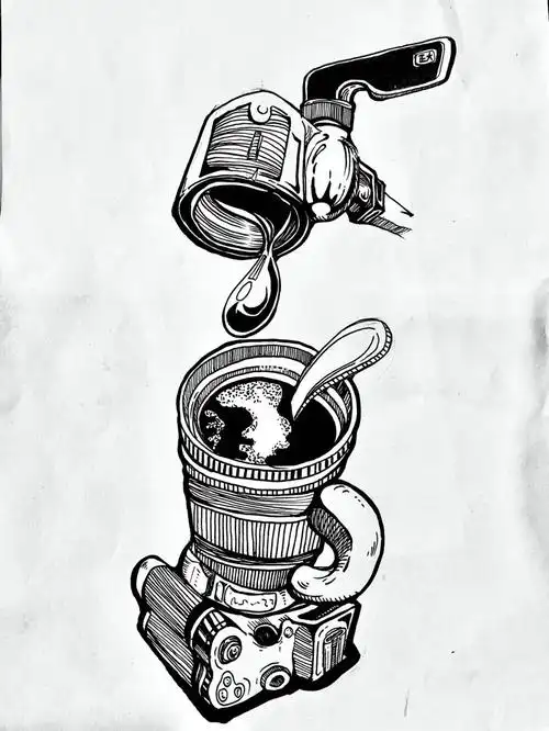 创意速写黑白手绘打卡练习单体素材积累