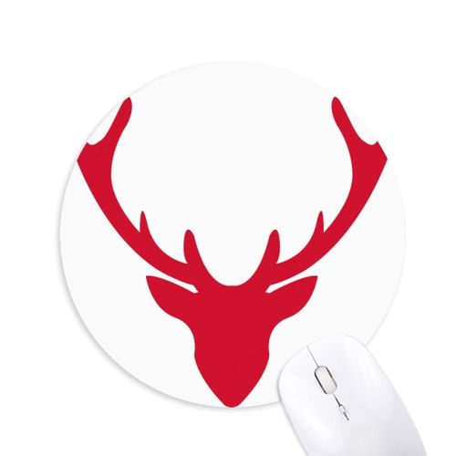 圣诞节麋鹿头像插画图案圆形游戏办公防滑橡胶鼠标垫礼物