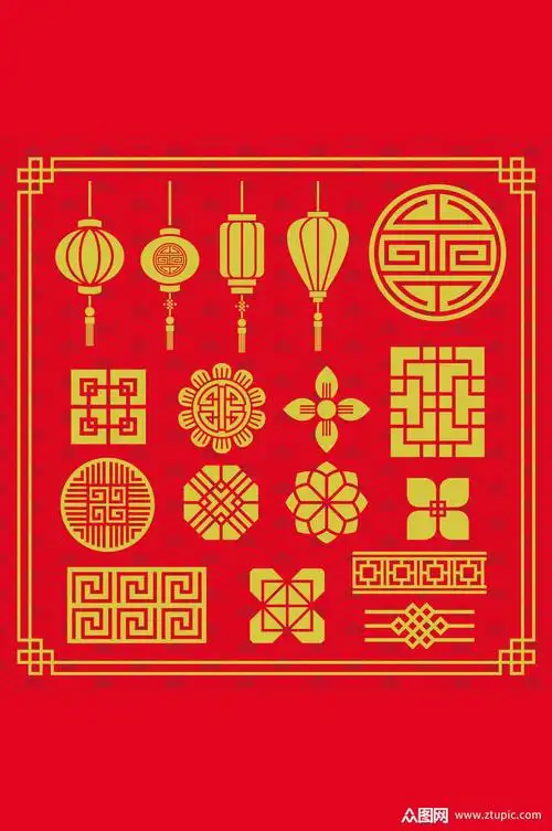 中国风传统图案春节矢量元素