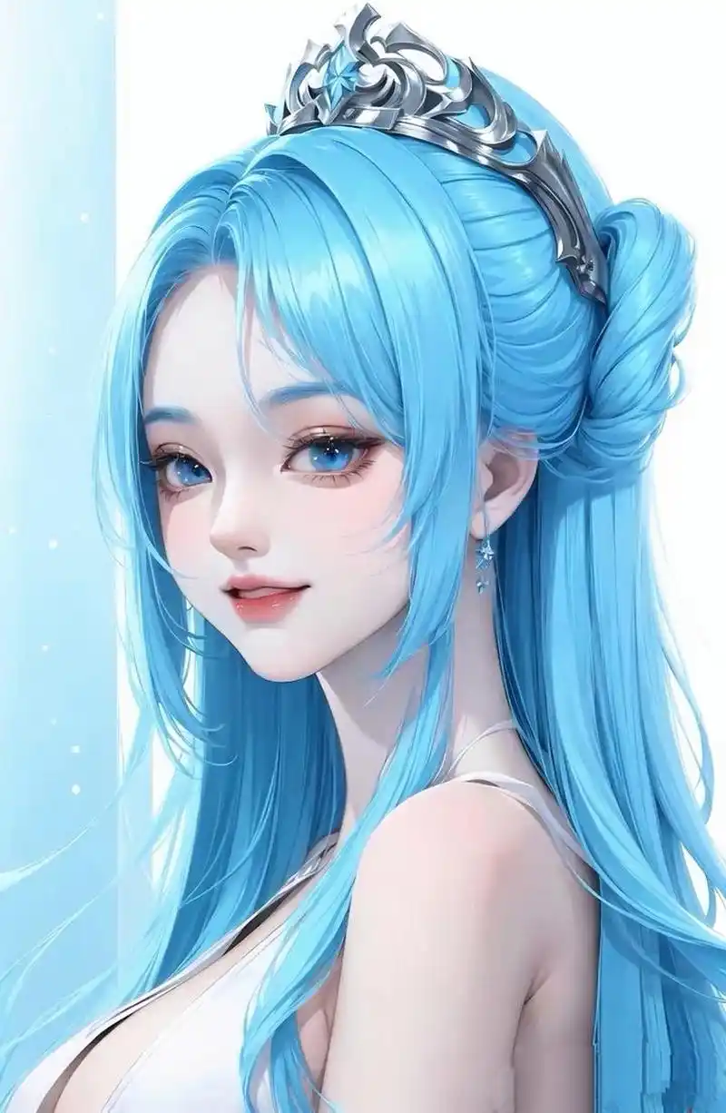 ai绘画# #美女# #二次元美图# 蓝头发美女