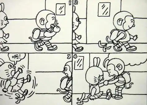 幼儿故事简笔画连环画六格我们一起烤红薯动物简笔画连环画四格简笔画