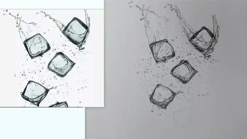 素描教程:用铅笔教你画素描冰块,隔着屏幕都能感到凉爽