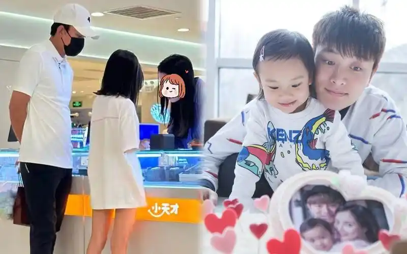 贾乃亮端午节带女儿买手表,10岁甜馨身高到爸爸肩膀,筷子腿吸睛