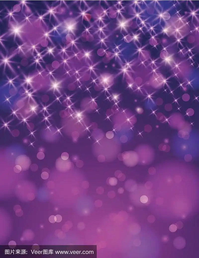圣诞节的紫色背景与辉煌的星星
