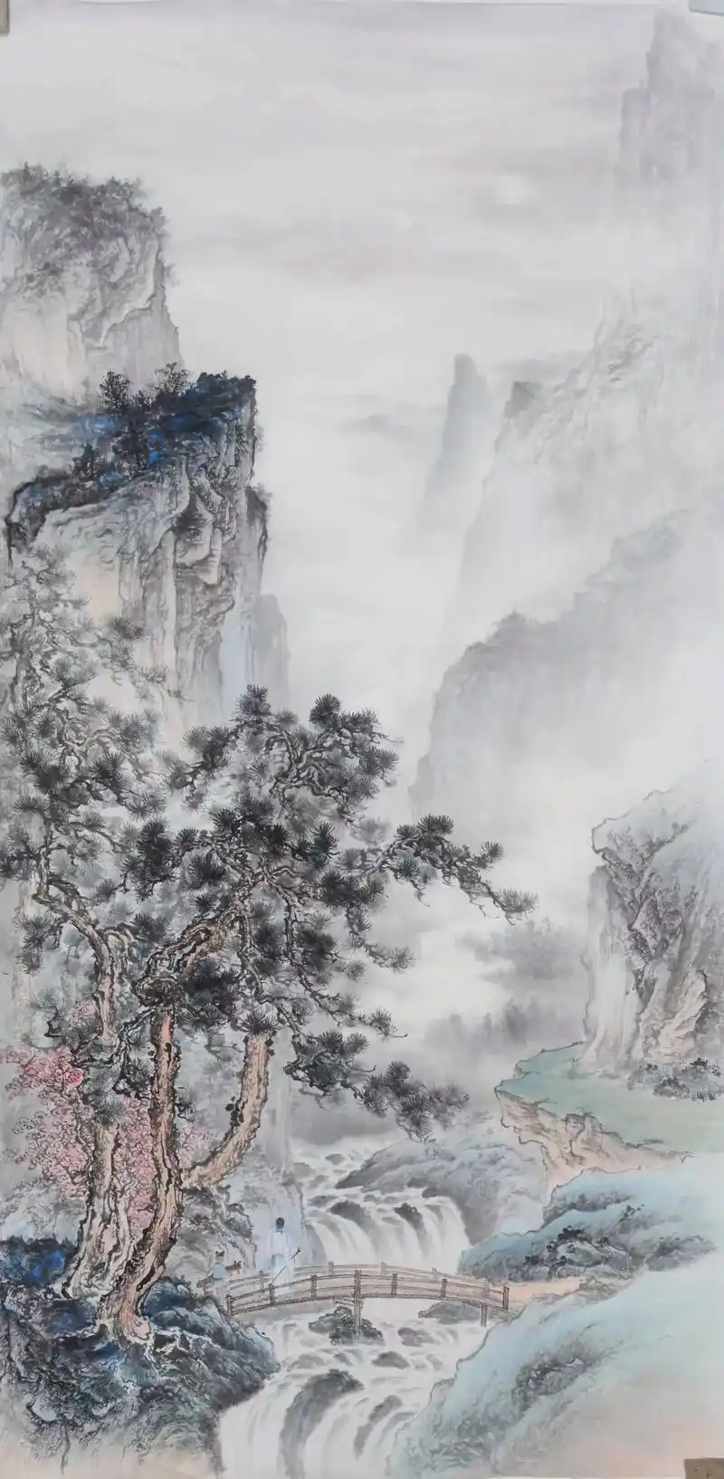 四尺仿古山水画#名家真迹 #带你走进画里 #家居挂画 #让艺 - 抖音